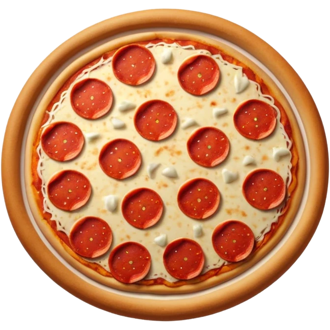 chibi style A pepperoni pizza with evenly sized pepperoni slices, no face, cute, sticker emoji