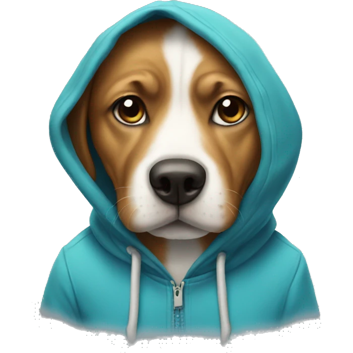 Dog wearing a hoodie emoji