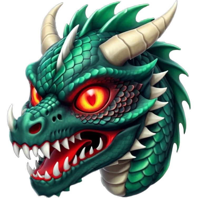 Skull-masked dragon emoji