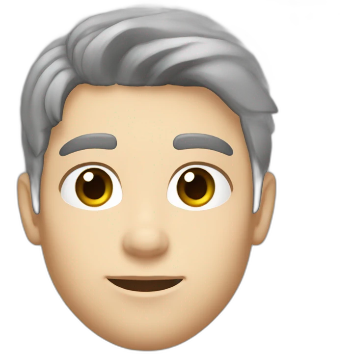 overgrown, brown hair, thin, gray eyes, white skin tone, athletic clothing style emoji