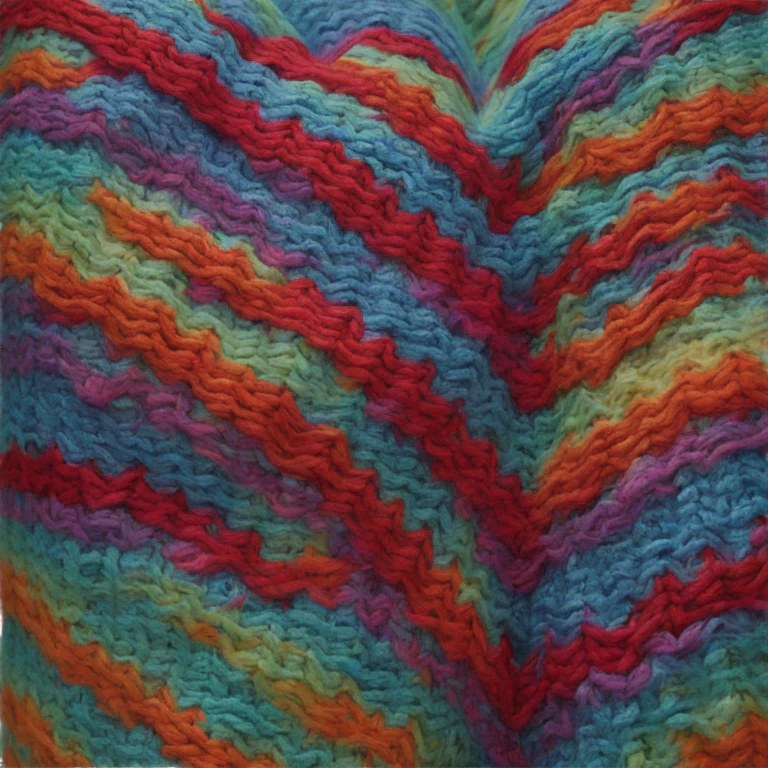 Rainbow knitted heart emoji
