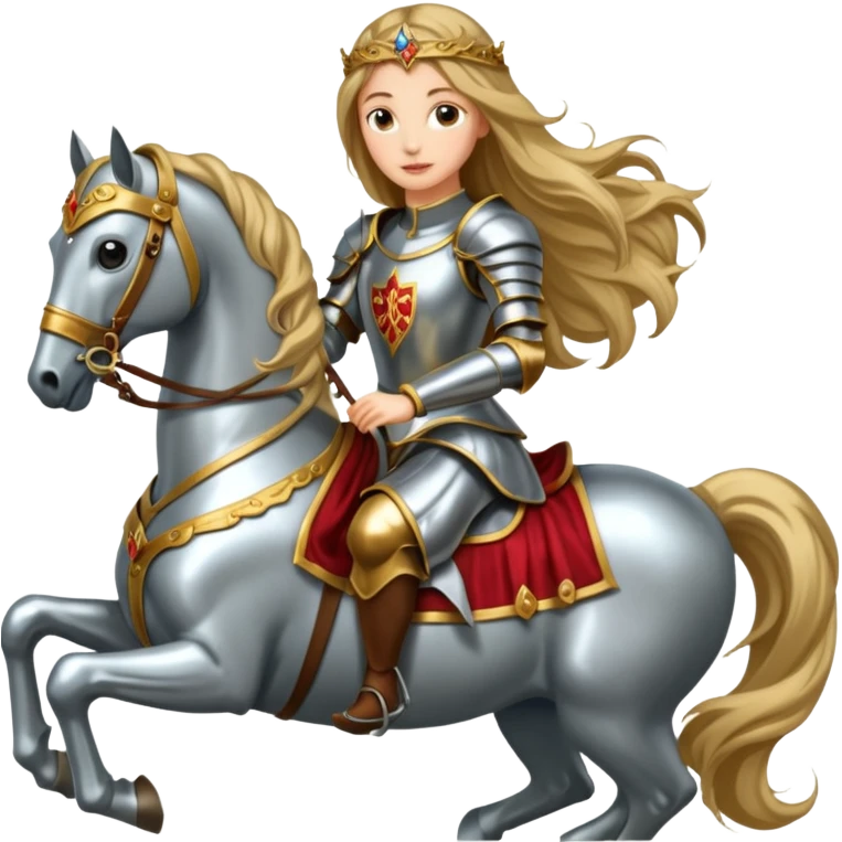 Renaissance princess knight on horse emoji