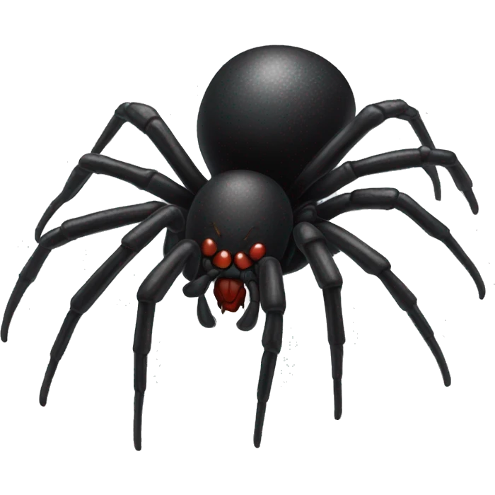 Realistic 8 legged black widow spider  emoji