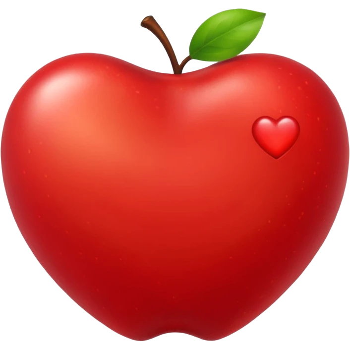 Apple in shape of heart emoji