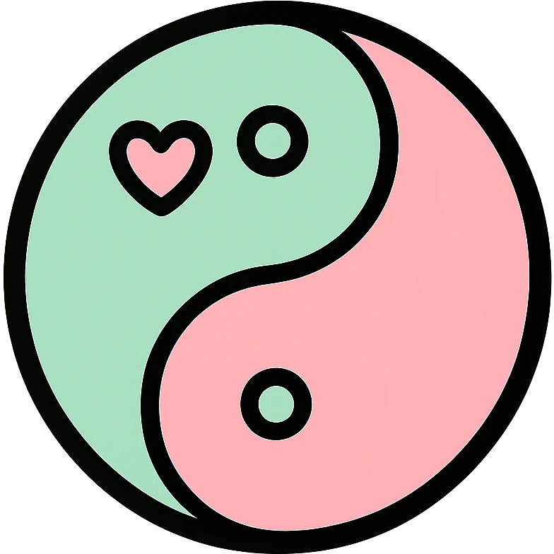 little alchemy style icon
subject: tao
border: medium-black
shape: round, circular
background: white
style: full color fill with medium black outlining emoji