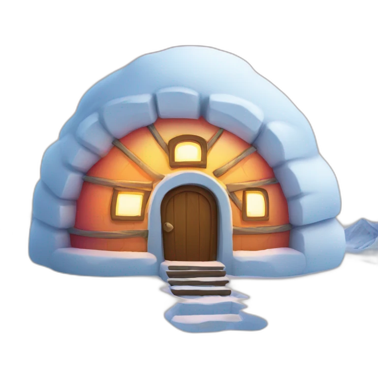 artistic igloo colourful emoji