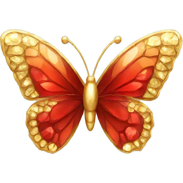Gold and red crystal butterfly emoji