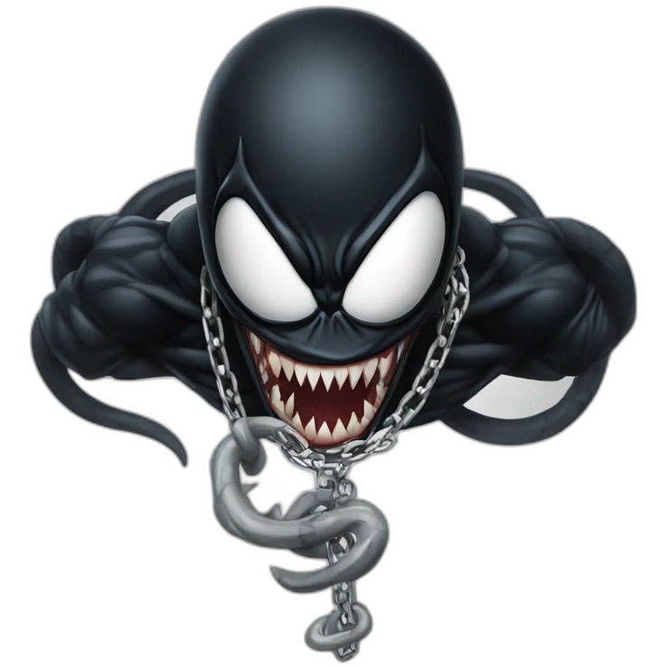 Venom wearning tshirt and some chains emoji
