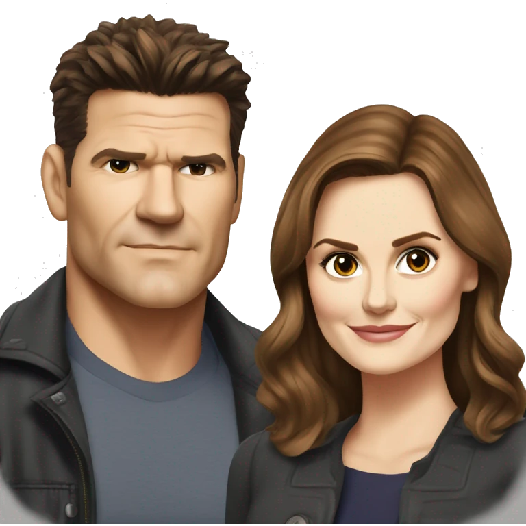 Emily Deschanel and David Boreanaz emoji