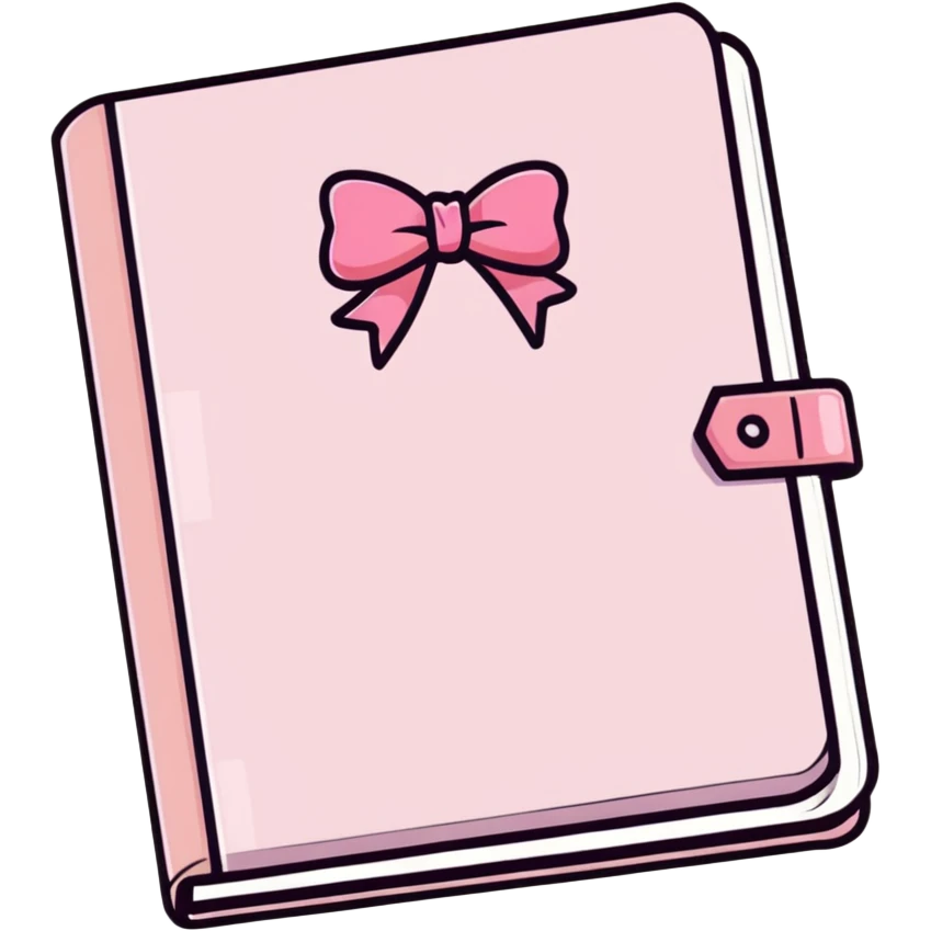 light pink book with a pink bow emoji