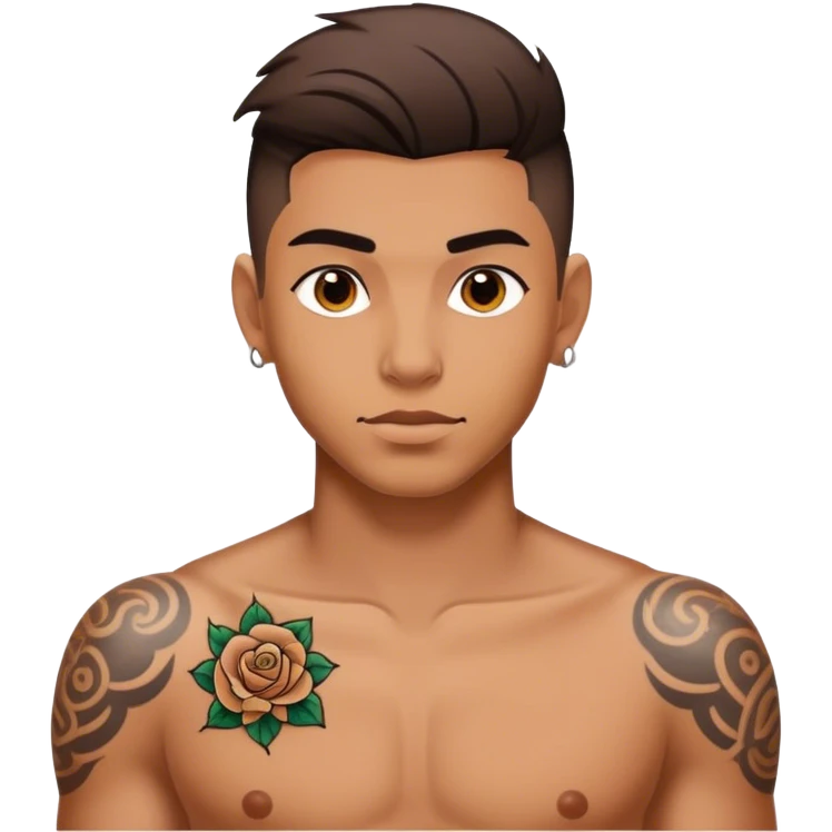 Joven tatuado emoji