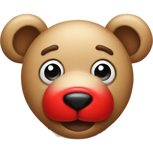 tedy with red nose emoji