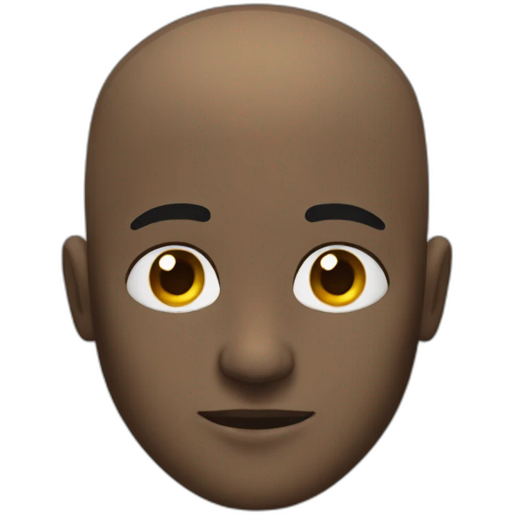 A black bald man with an eye on his forehead emoji