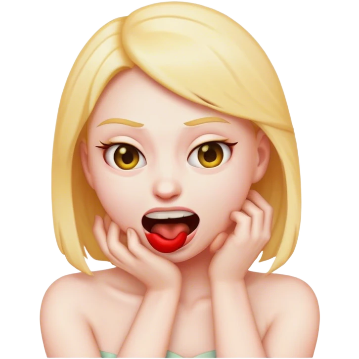emoji girl strangling herself as a joke emoji