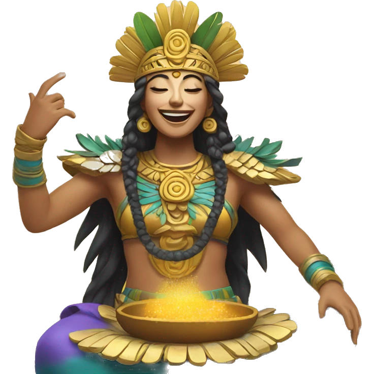 Dios maya celebrando una gg emoji