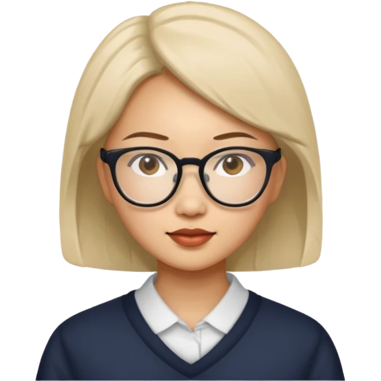 asian woman with glasses emoji