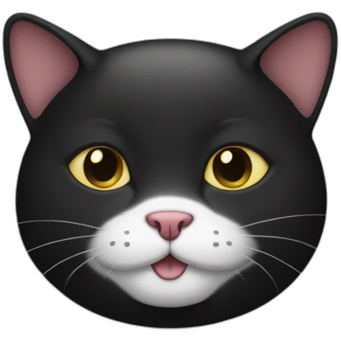 fat smiling black cat emoji