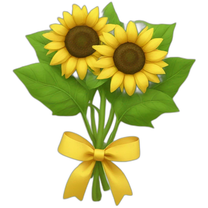 Sunflowers with a bow emoji