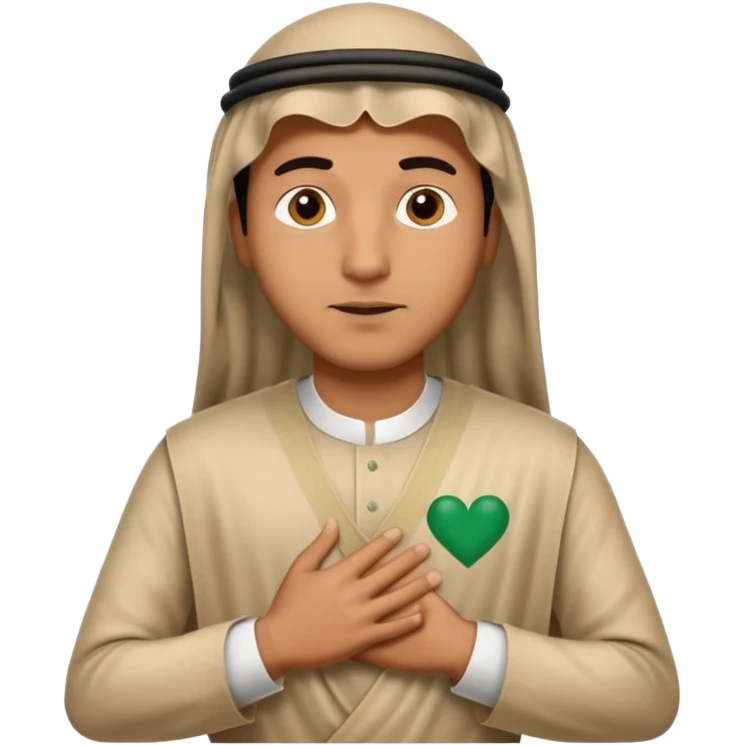 Saudi man put his hand on his chest  emoji