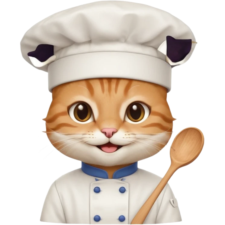 cute chef cat head emoji