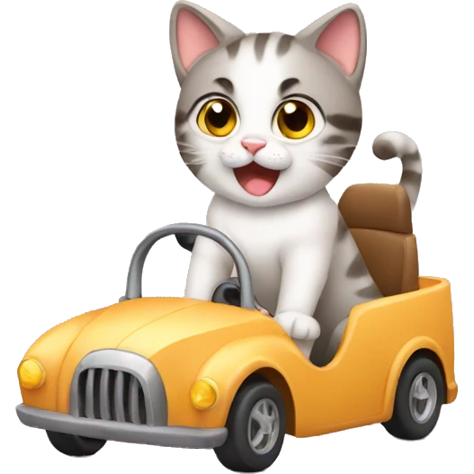 cute cat driving emoji
