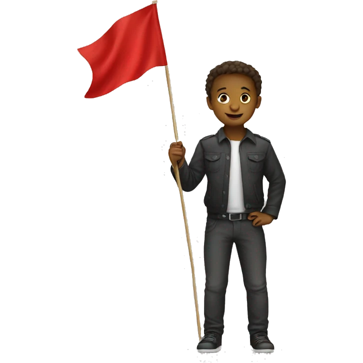 Boy with Red flag emoji