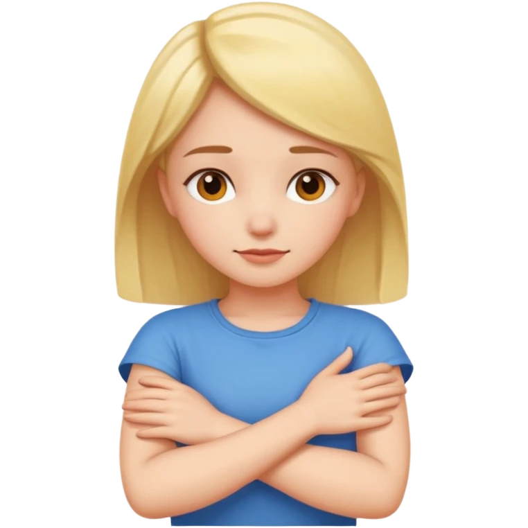 Arms crossed around neck girl emoji