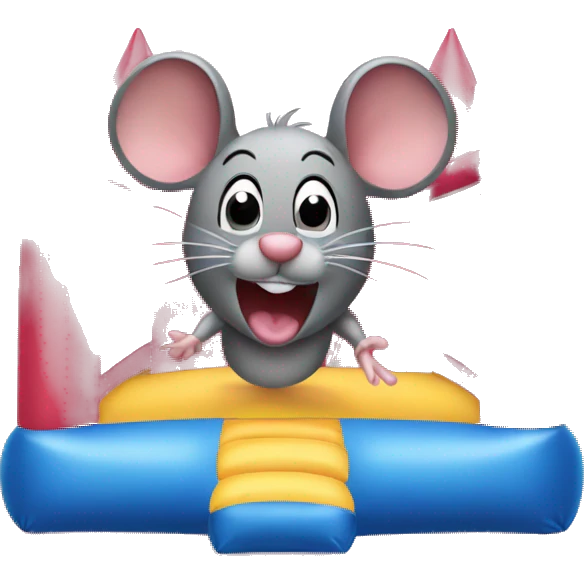 mouse in a bounce house emoji