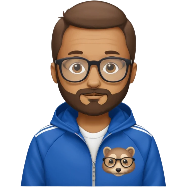 I need a weasel with glasses in an adidas jacket and a three day beard emoji