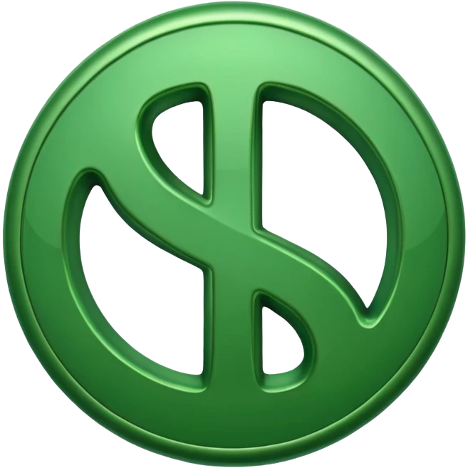 Cashapp emoji, a green dollar symbol with white background, no faces emoji