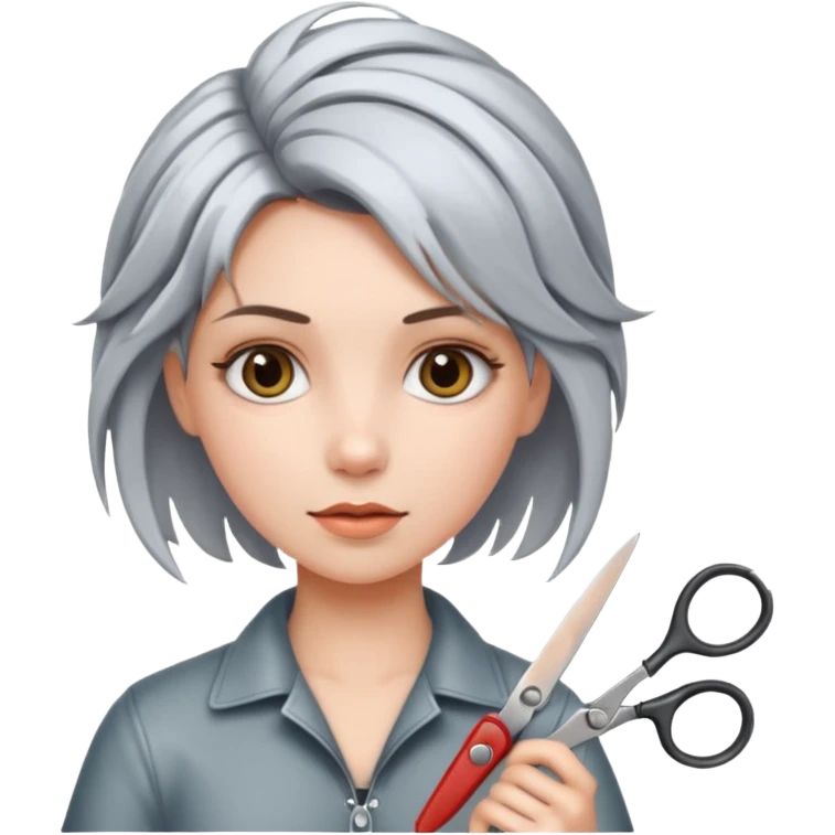 A girl that has sissors in her hair   emoji