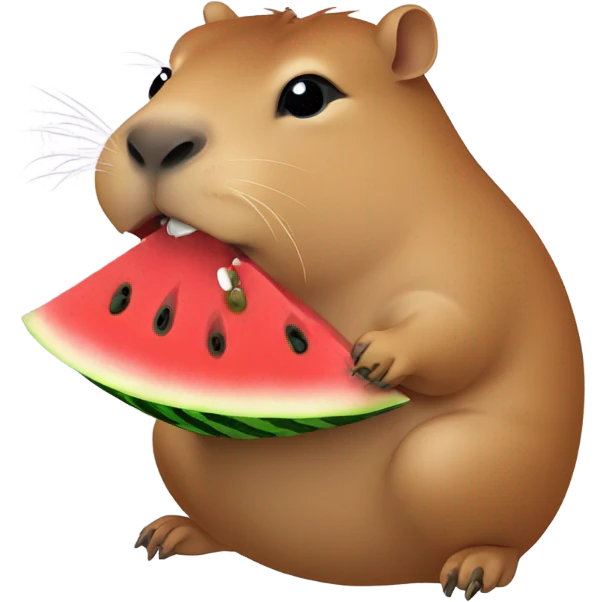 Capybara eating watermelon emoji