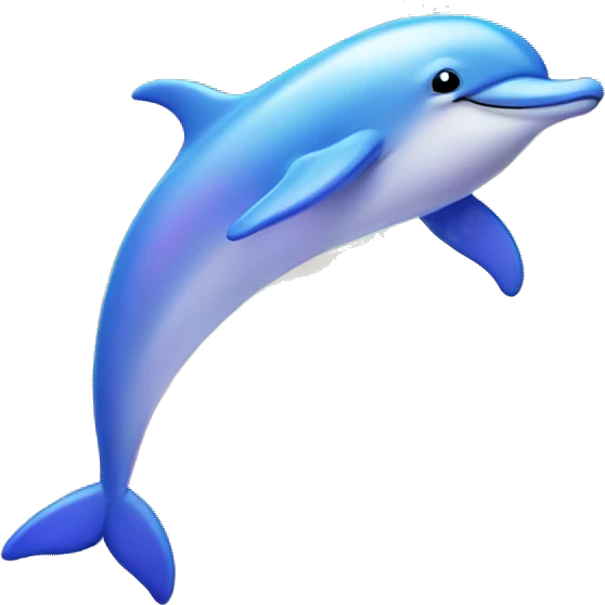 Dolphin around stars, rainbows, and sparkles emoji