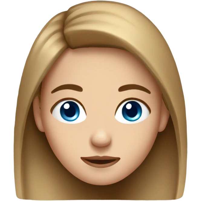 Woman with light brown hair and blue eyes,  looking at nails, with disinterested look emoji