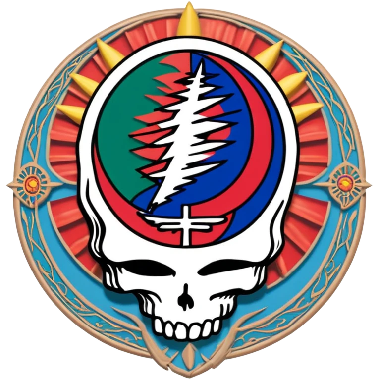 gratefule dead steal your face logo with new mexico zia symbol emoji