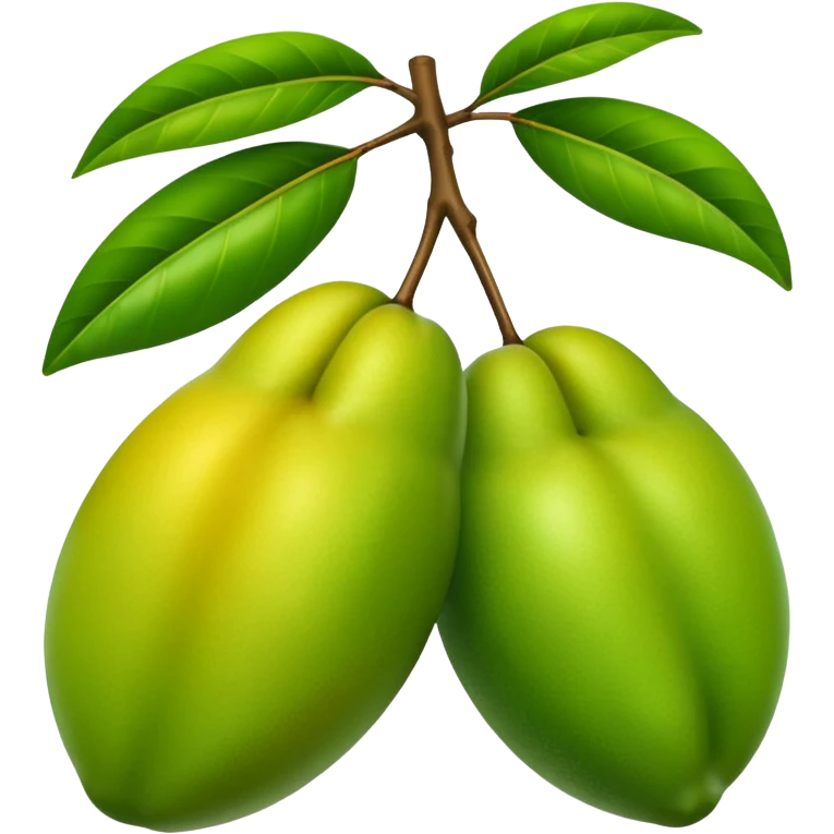 A green mango with leaves emoji