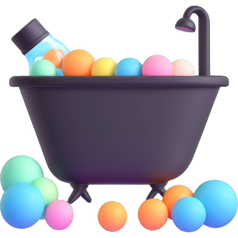 AVON bath set with bubble bath, bath bombs, and bath salts emoji