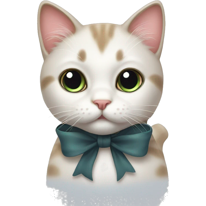 Cute cat with a bow emoji