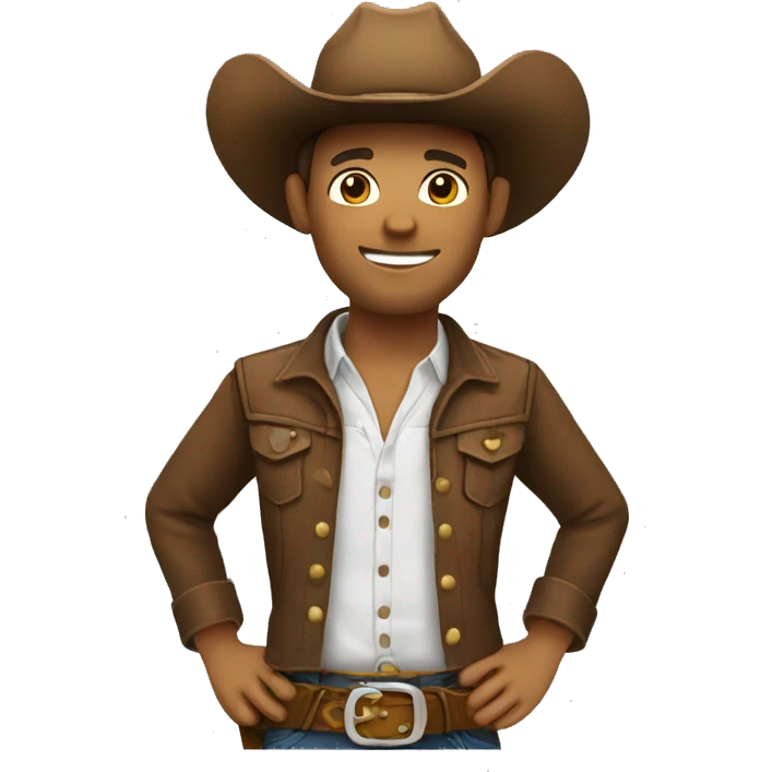 basic cowboy emoji with peaceful smile emoji