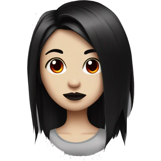 goth girl with half red half black hair  emoji