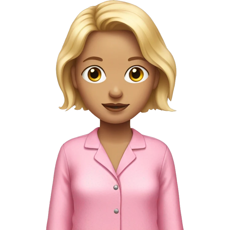Blonde girl in pink pajamas emoji