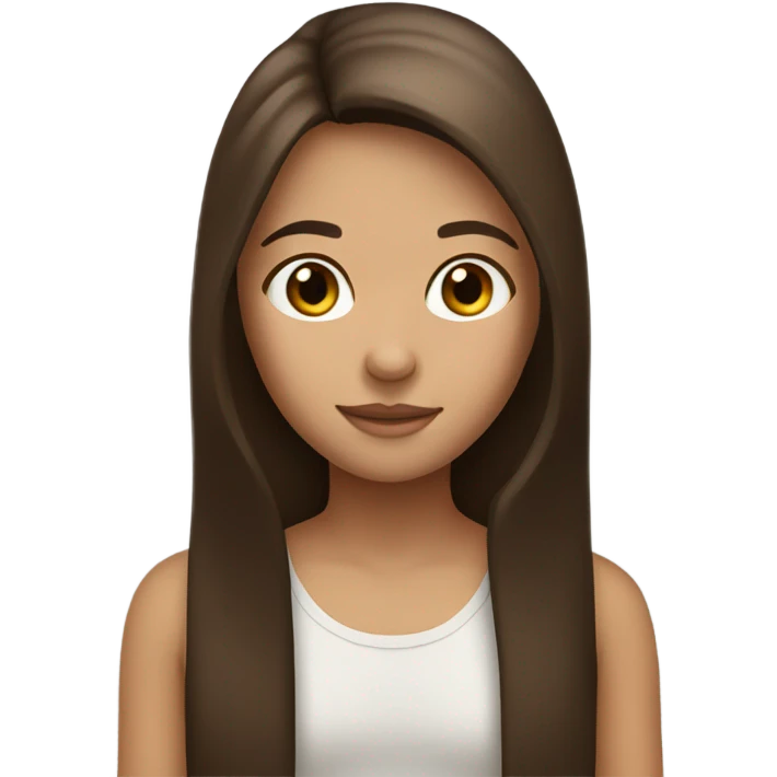 Young girl with long brown hair emoji