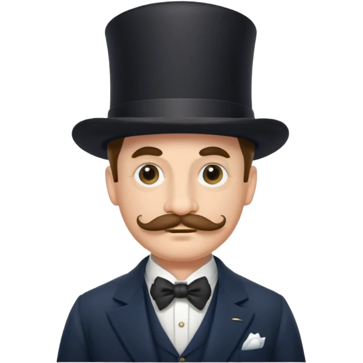 A gentleman of the high society with a moustach, a monocle, an elegant hat being super elitist emoji