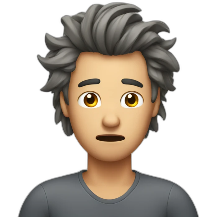 frustrated pulling hair male emoji