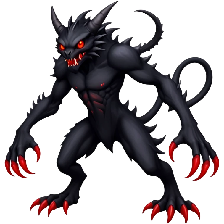  Dark black evil Fakémon-Wickerbeast-creature (full body) emoji