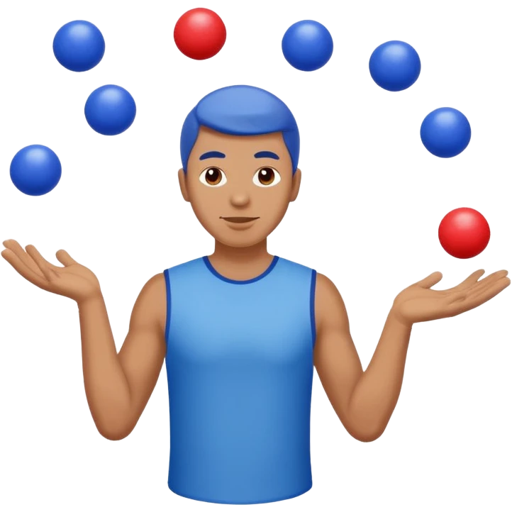 circus juggler putin juggling balls blue and white and red emoji
