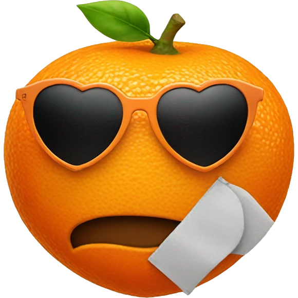 Orange heart with sunglasses  emoji