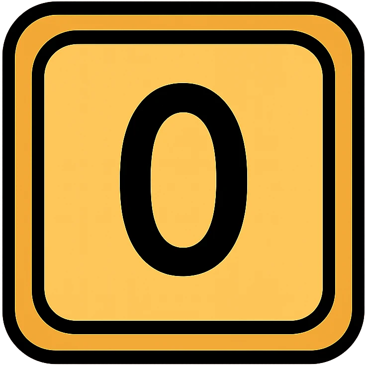 Number 0 keycap, keyboard button with the digit zero emoji