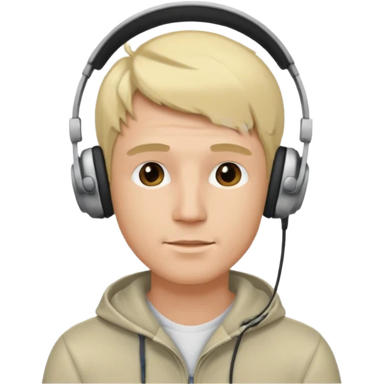 blonde man wearing headphones emoji