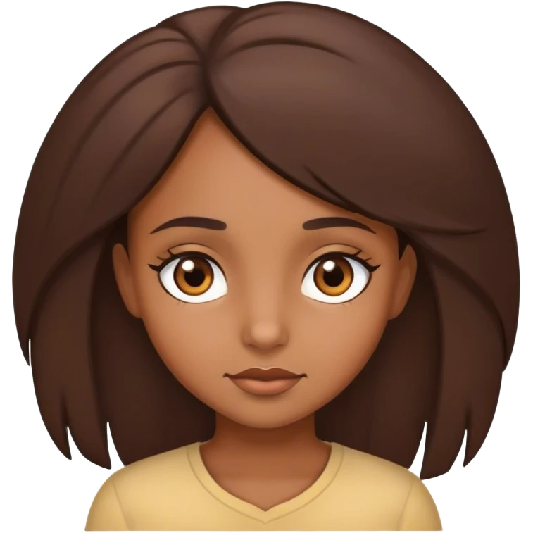 A brown girl with brown eyes emoji